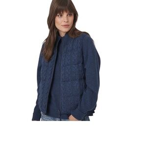 Repeat Cashmere Vest, Size Small, Navy, Reversible
